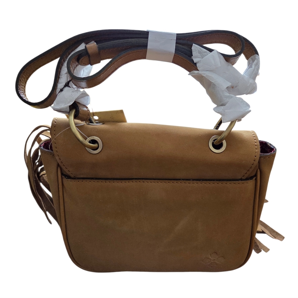 Patricia Nash NEW Nazaire Nubuck Suede Crossbody Bag with Fringe-Cognac - Picture 6 of 15
